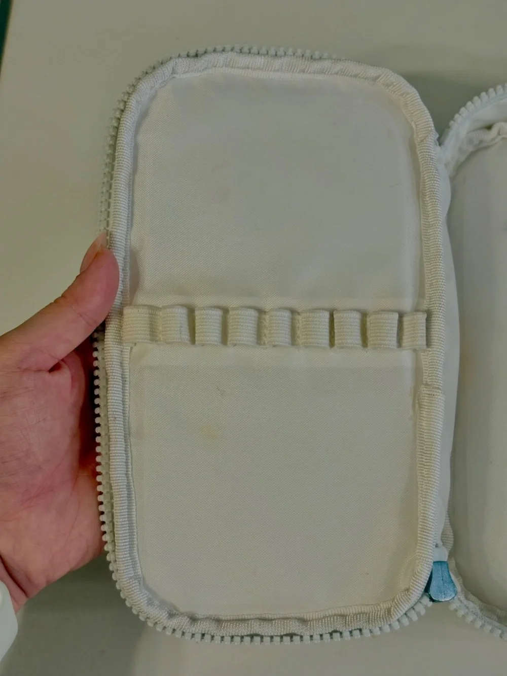 Kipling 100 Pens Pencil Case Nylon Hard Shell Popcorn Pouch w/ Keychain Lilac